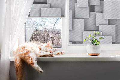 Blackout roller blind Gray 3D Squares