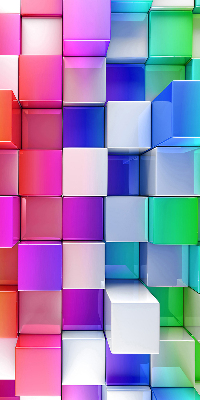 Blackout roller blind for window Colorful 3D cubes