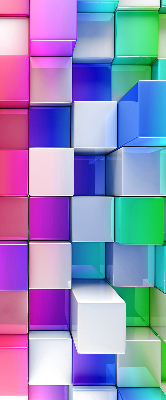 Blackout roller blind for window Colorful 3D cubes
