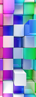 Blackout roller blind for window Colorful 3D cubes