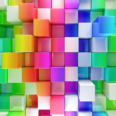 Blackout roller blind for window Colorful 3D cubes