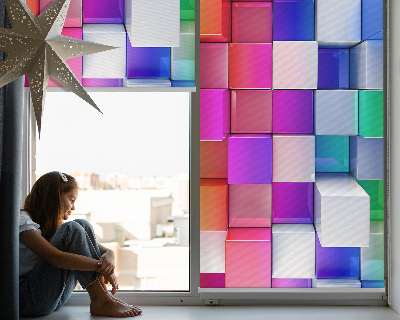 Blackout roller blind for window Colorful 3D cubes