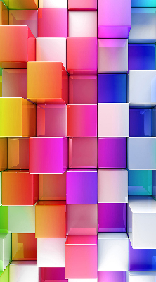 Blackout roller blind for window Colorful 3D cubes