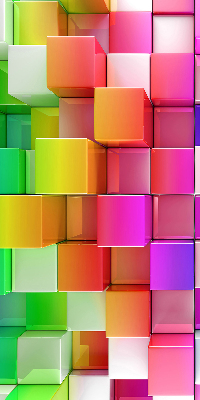 Blackout roller blind for window Colorful 3D cubes