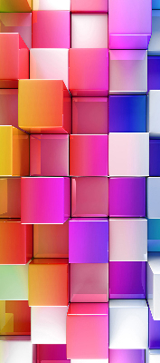 Blackout roller blind for window Colorful 3D cubes
