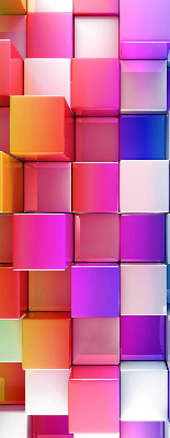 Blackout roller blind for window Colorful 3D cubes