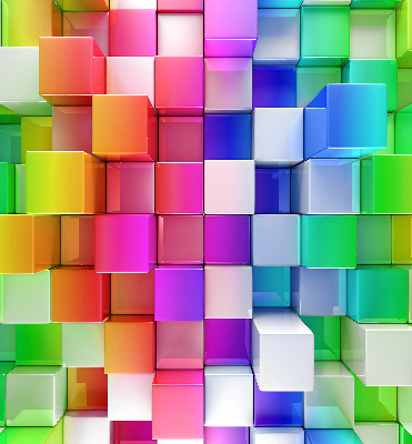 Blackout roller blind for window Colorful 3D cubes