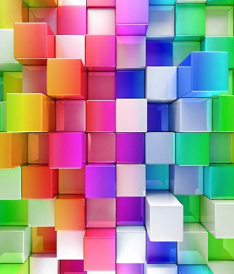 Blackout roller blind for window Colorful 3D cubes