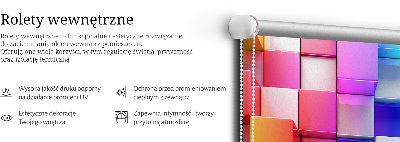 Blackout roller blind for window Colorful 3D cubes