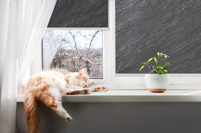 Fabric roller blind for window Black texture