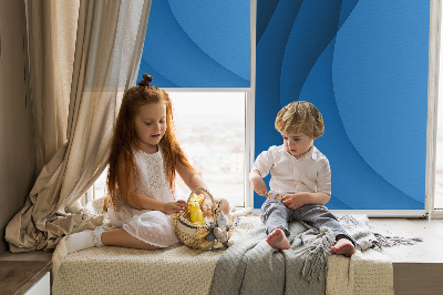 Fabric roller blind for window Blue waves