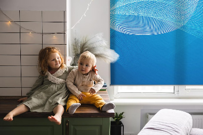 Blackout roller blind for window Blue animation