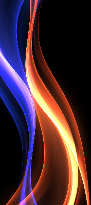Blackout roller blind for window Orange and blue animation