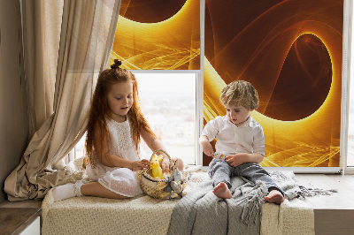 Fabric roller blind for window Orange abstraction