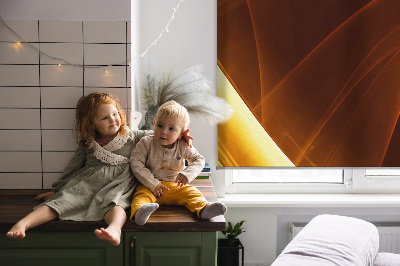 Fabric roller blind for window Orange abstraction