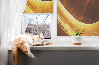 Fabric roller blind for window Orange abstraction
