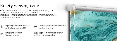 Blackout roller blind for window Turquoise granite