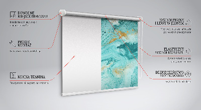 Blackout roller blind for window Turquoise granite