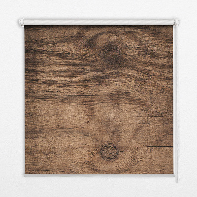 Fabric roller blind for window Dark wood