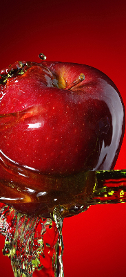 Blackout roller blind An apple doused with water