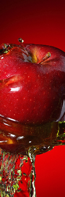 Blackout roller blind An apple doused with water