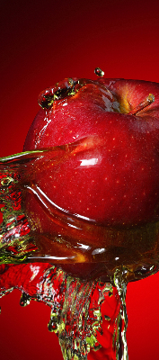 Blackout roller blind An apple doused with water