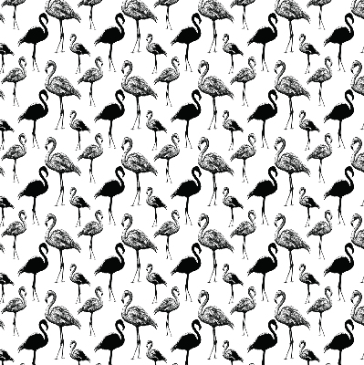Fabric roller blind for window Black flamingos