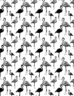 Fabric roller blind for window Black flamingos