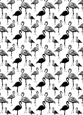 Fabric roller blind for window Black flamingos