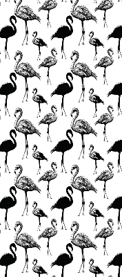 Fabric roller blind for window Black flamingos
