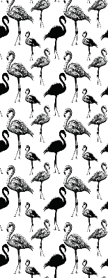 Fabric roller blind for window Black flamingos