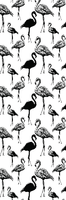 Fabric roller blind for window Black flamingos