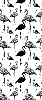 Fabric roller blind for window Black flamingos