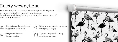 Fabric roller blind for window Black flamingos
