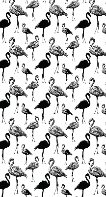 Fabric roller blind for window Black flamingos