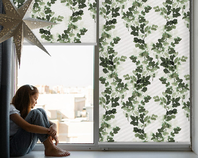 Blackout roller blind for window Leaves