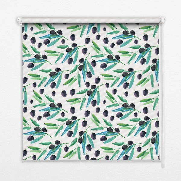 Blackout roller blind Leaves and plums