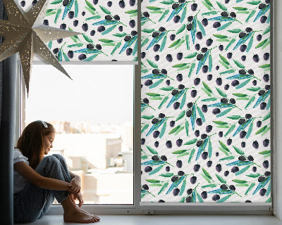 Blackout roller blind Leaves and plums