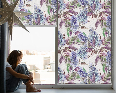 Blackout roller blind for window Summer flowers