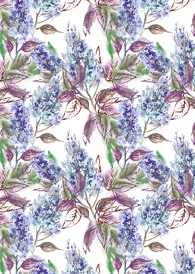Blackout roller blind for window Summer flowers