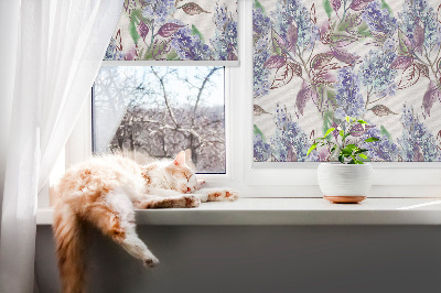 Blackout roller blind for window Summer flowers