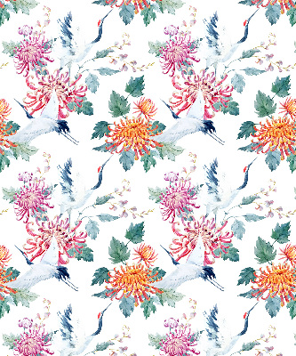 Fabric roller blind for window Heron and flower