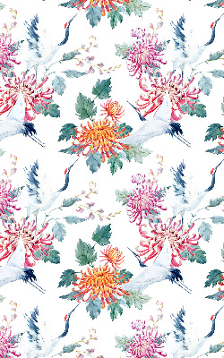 Fabric roller blind for window Heron and flower