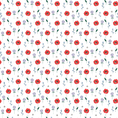 Blackout roller blind Poppy flowers