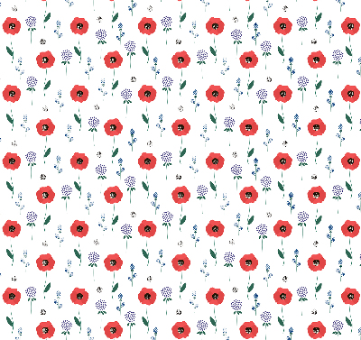 Blackout roller blind Poppy flowers