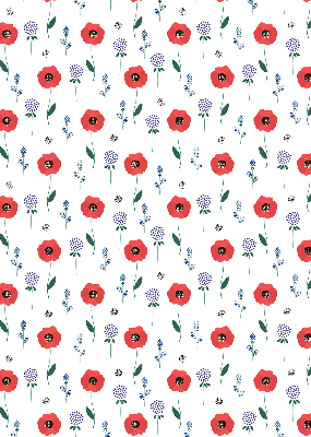 Blackout roller blind Poppy flowers
