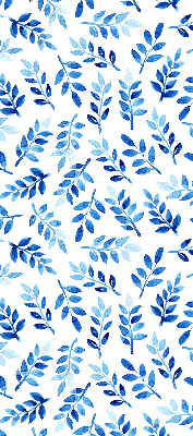 Blackout roller blind for window Blue leaves