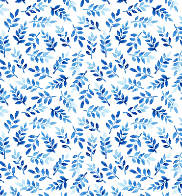 Blackout roller blind for window Blue leaves