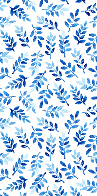 Blackout roller blind for window Blue leaves