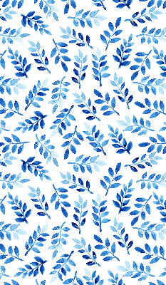 Blackout roller blind for window Blue leaves